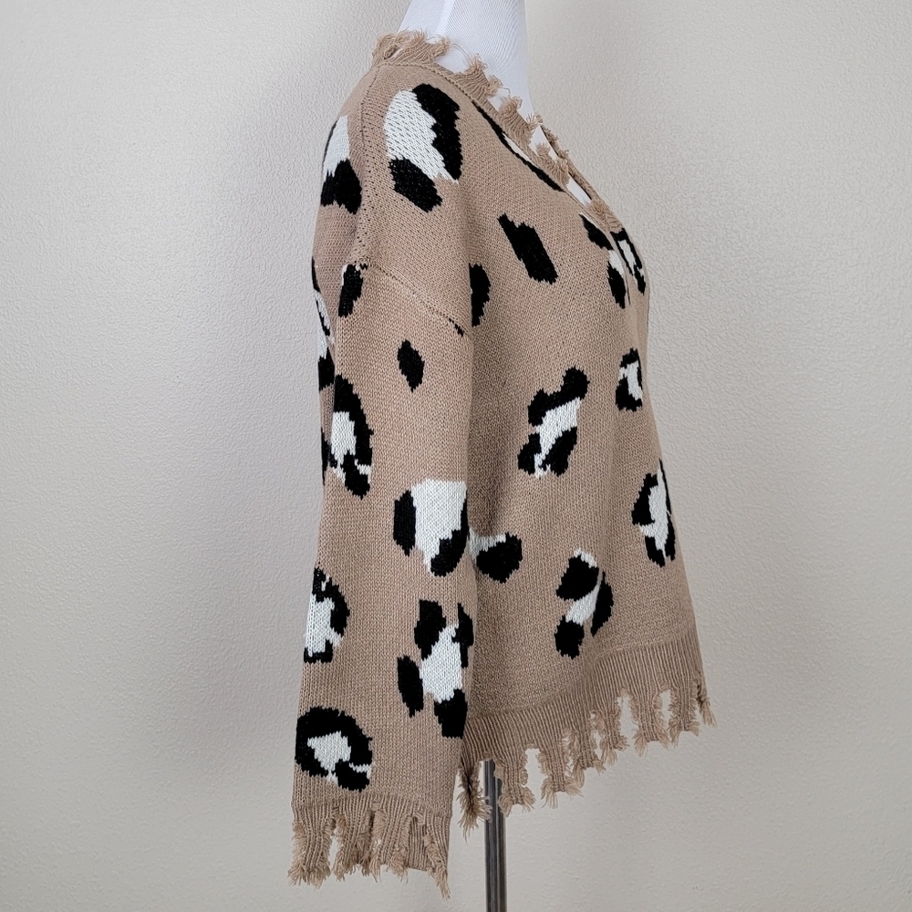 Entro Distressed Leopard Oversized Sweater S - Picture 5 of 7